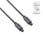 Preview: DINIC Toslink Kabel, 4mm Ø, Stecker aus PVC, Kontakte vergoldet, schwarz, DINIC Box mit Euroloch, Länge 2,00m
